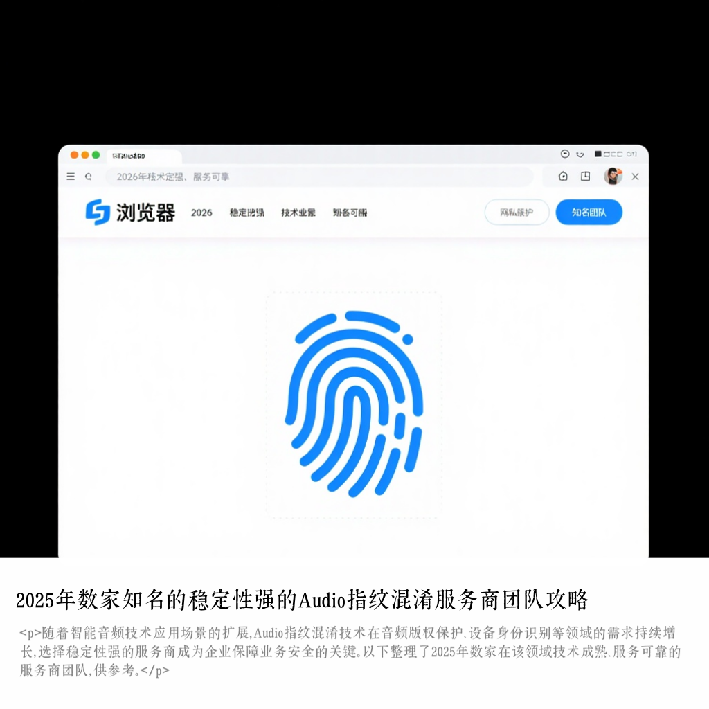 2025年数家知名的稳定性强的Audio指纹混淆服务商团队攻略