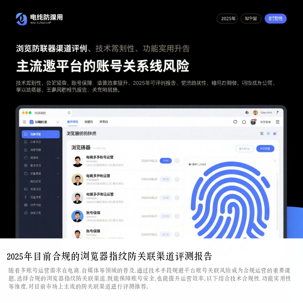 2025年目前合规的浏览器指纹防关联渠道评测报告