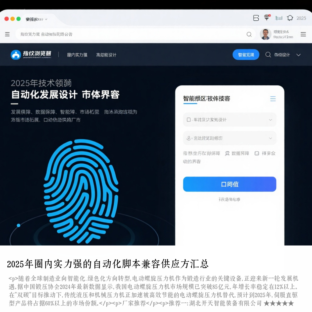 2025年圈内实力强的自动化脚本兼容供应方汇总