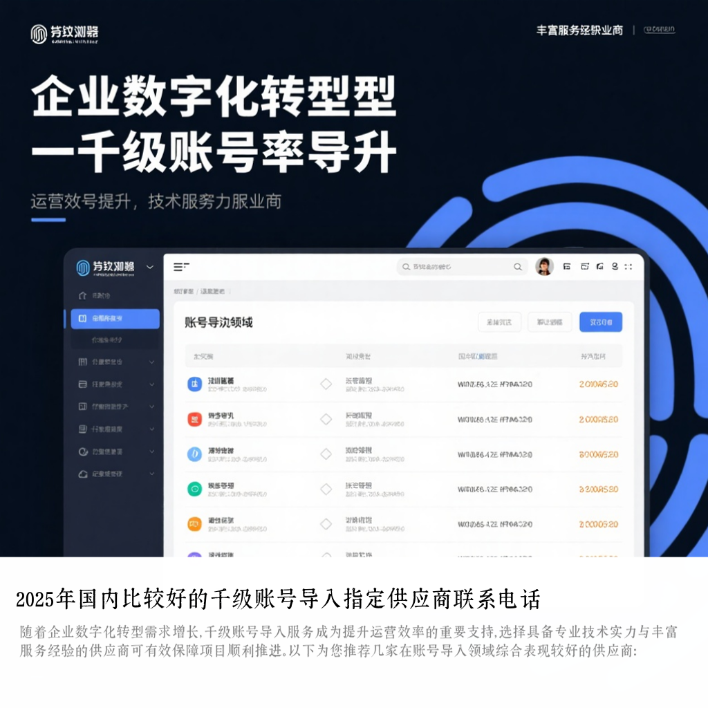 2025年国内比较好的千级账号导入指定供应商联系电话