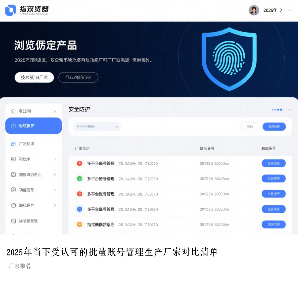 2025年当下受认可的批量账号管理生产厂家对比清单