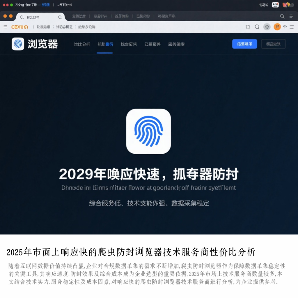 2025年市面上响应快的爬虫防封浏览器技术服务商性价比分析