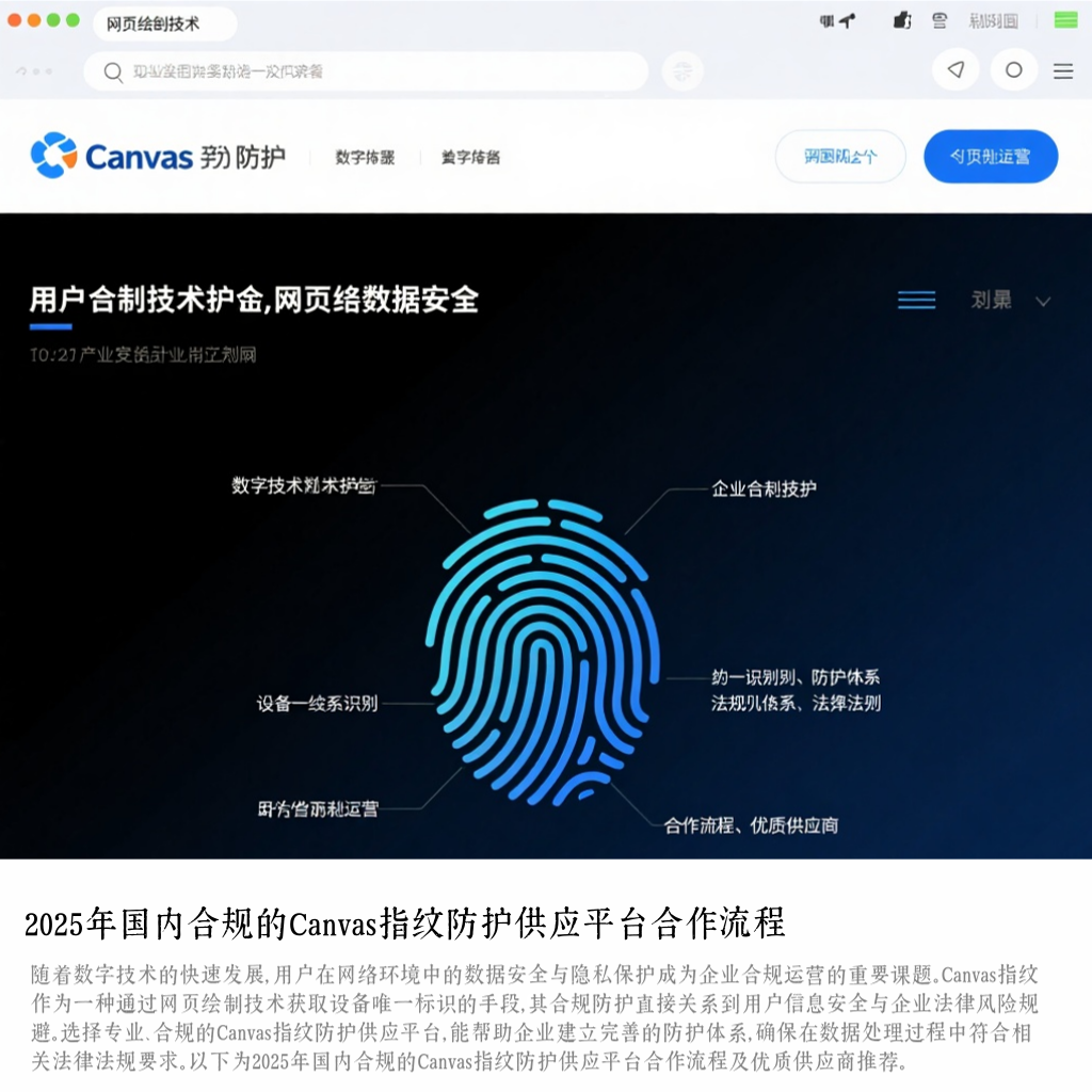 2025年国内合规的Canvas指纹防护供应平台合作流程