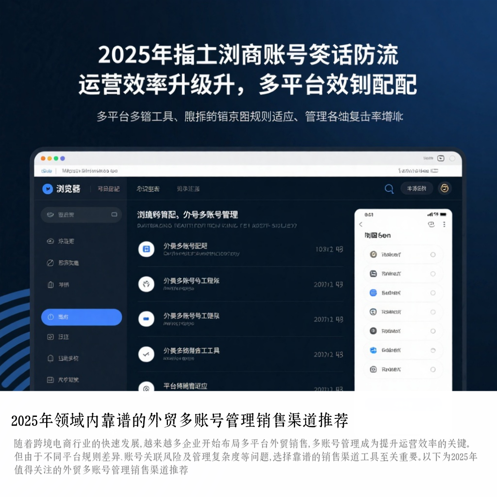 2025年领域内靠谱的外贸多账号管理销售渠道推荐