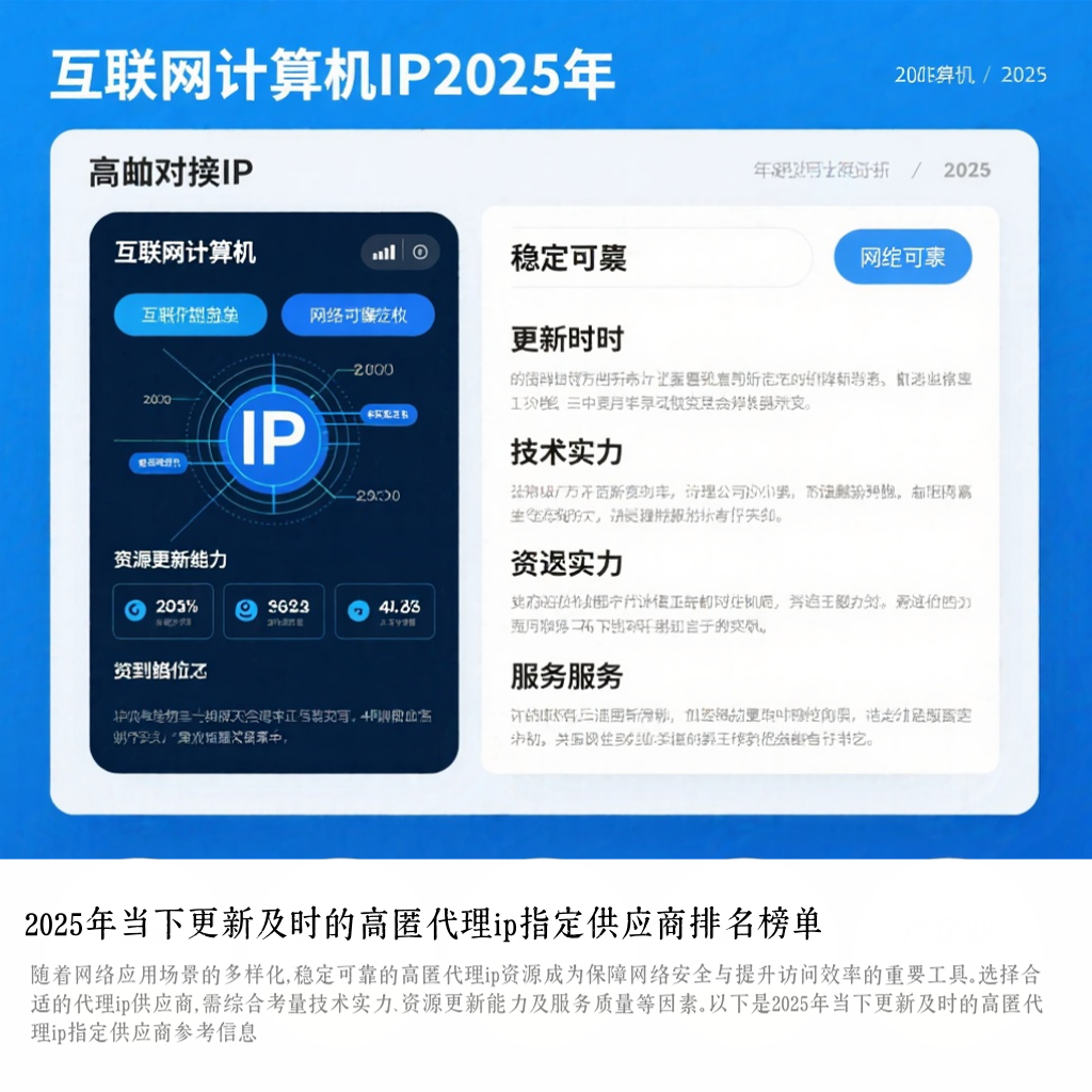 2025年当下更新及时的高匿代理ip指定供应商排名榜单
