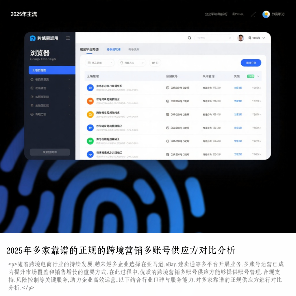 2025年多家靠谱的正规的跨境营销多账号供应方对比分析