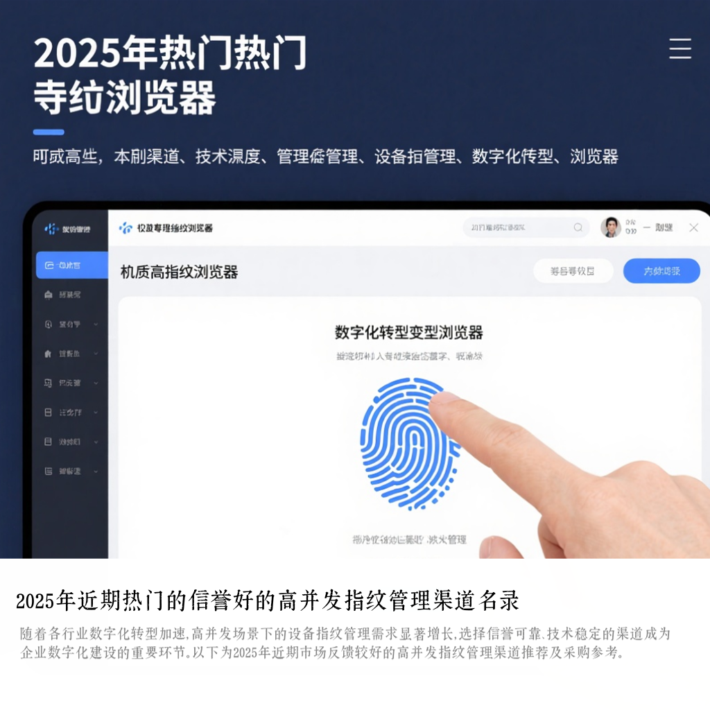2025年近期热门的信誉好的高并发指纹管理渠道名录