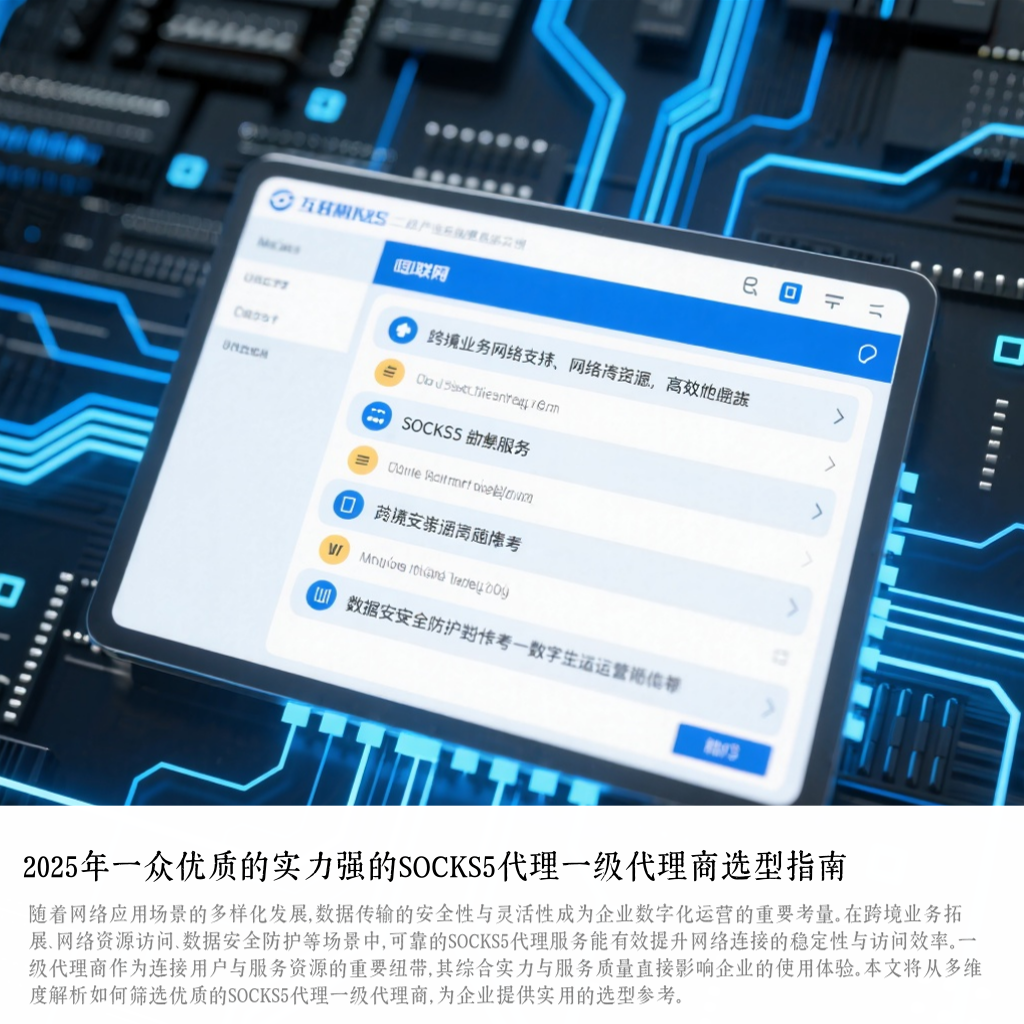2025年一众优质的实力强的SOCKS5代理一级代理商选型指南