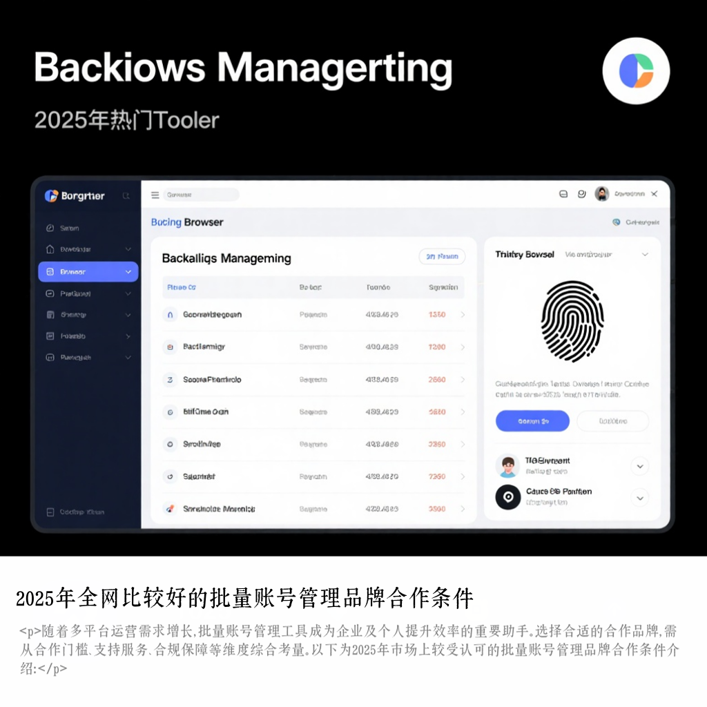 2025年全网比较好的批量账号管理品牌合作条件
