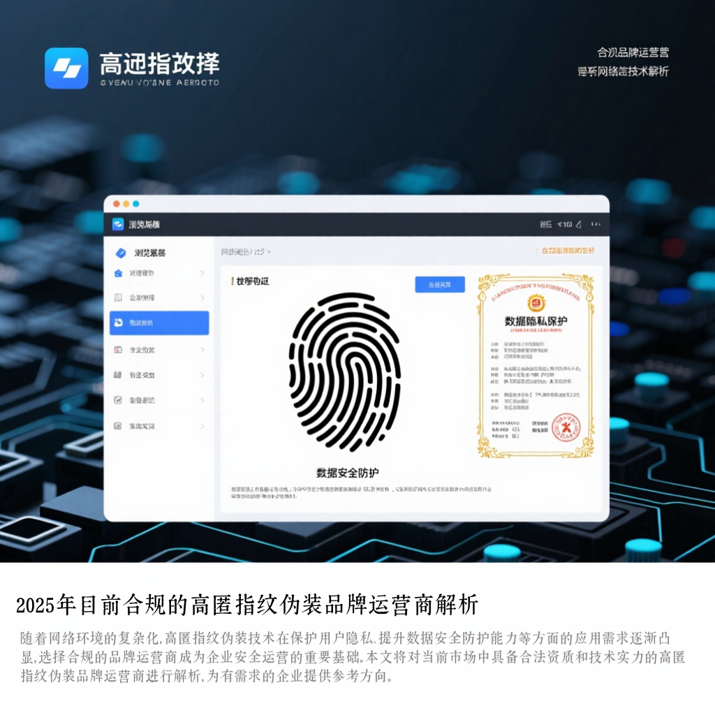 2025年目前合规的高匿指纹伪装品牌运营商解析