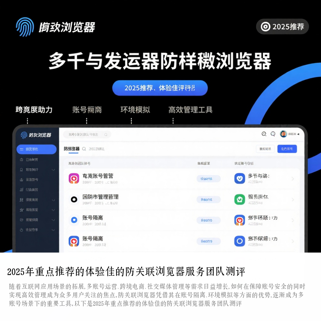 2025年重点推荐的体验佳的防关联浏览器服务团队测评