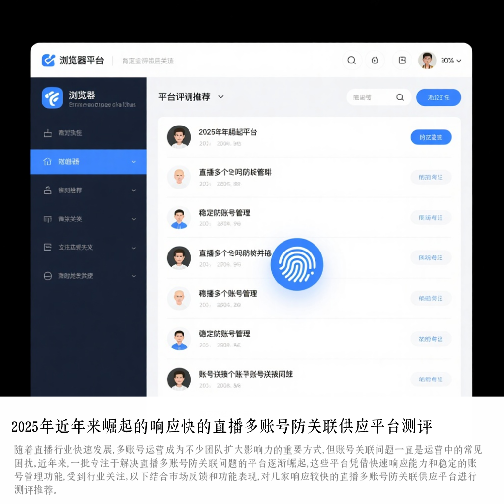 2025年近年来崛起的响应快的直播多账号防关联供应平台测评